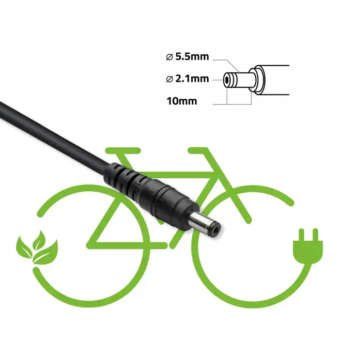 Qoltec Fast Charger for e-bike, electric scooter 36V | 42V | 2A | 5.5*2.1 | water resistant + power cable