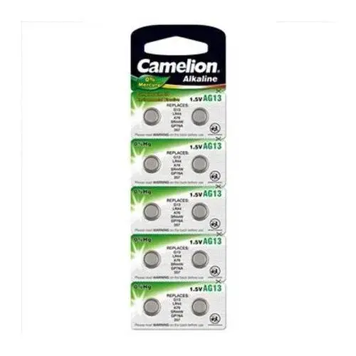 Camelion AG13 | LR44 | SR44W | 357 | GP76A | A76 | Alkaline 1.5V Baterijas (10gab.)