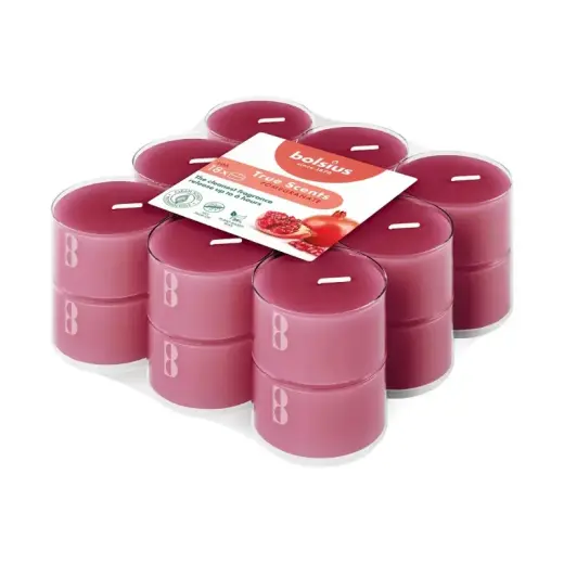 Arbatinės žvakutės su aromatu. 18 vnt. „True Scents“ granatų skonio