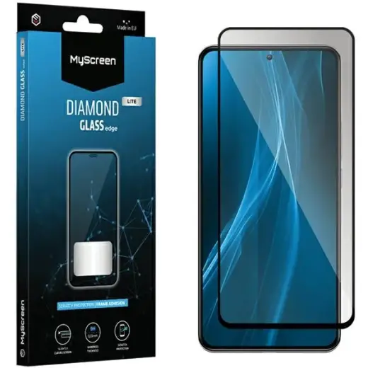 MS Diamond Glass Edge Lite karastatud klaas telefonile Xiaomi Poco F5 Pro, must, kogu ekraani kattev