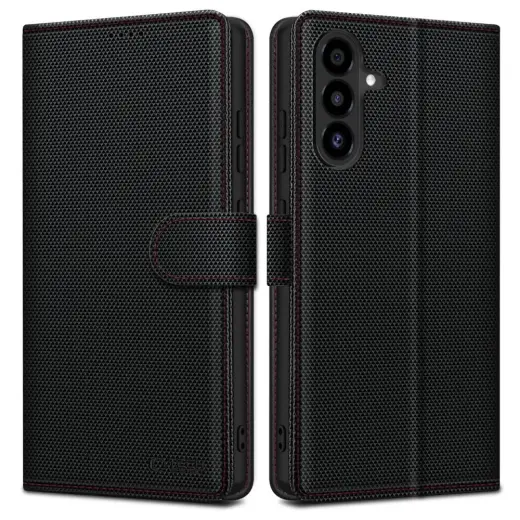 TECH-PROTECT Wallet RS book type phone case for Samsung Galaxy A56 (A566) black red