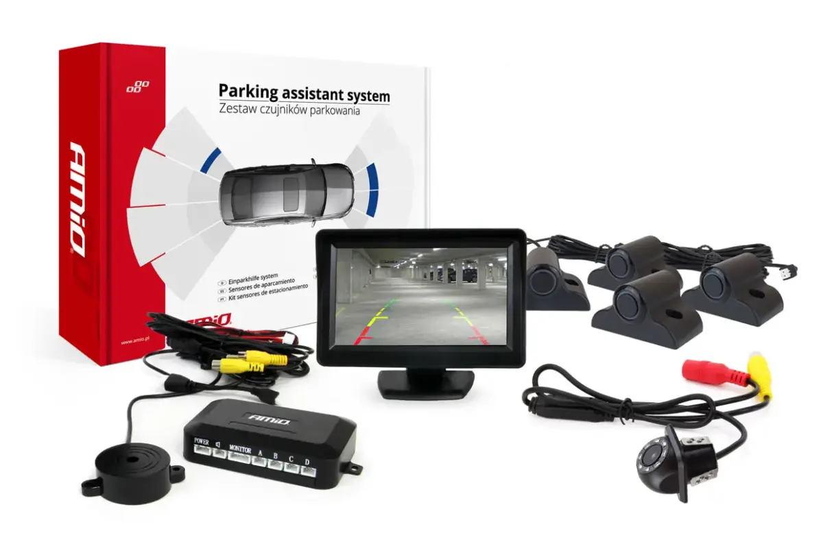 Parking assistant system TFT01 4,3" with HD-305-LED 4 sensors black Truck