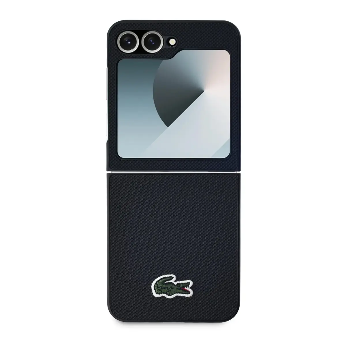 Lacoste Iconic Petit Pique Woven Logo MagSafe Case for Samsung Galaxy Z Flip 6|7 FE Black