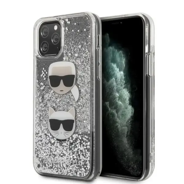 Karl Lagerfeld KLHCN65KCGLSL iPhone 11 Pro Max hardcase srebrny|silver Glitter Karl&Choupette