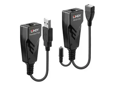 LINDY USB 2.0 Cat.5 Extender - transmitter and receiver - USB extender - USB, USB 2.0