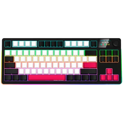 LORGAR KBP70TKLW, Wireless TKL Mechanical Gaming Keyboard Pro, Black/red, EN layout