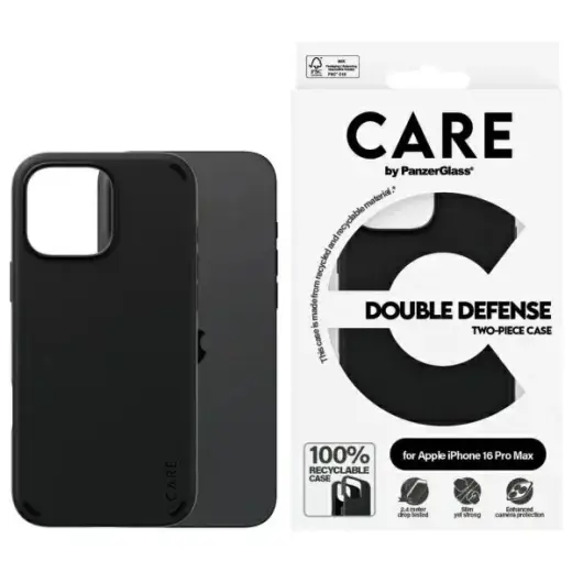 CARE by PanzerGlass Feature Double        Defense Case iPhone 16 Pro 6.3" czarny|black 1336