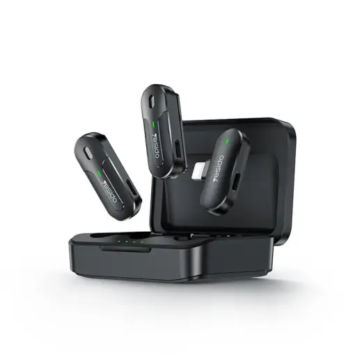 YESIDO KR16 MICROPHONE MEMS 2PCS LIGHTNING, WIRELESS 2.4GHZ BLACK
