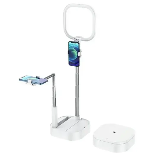 USAMS Double phone holder with LED light white|white ZB24001 (US-ZB240)