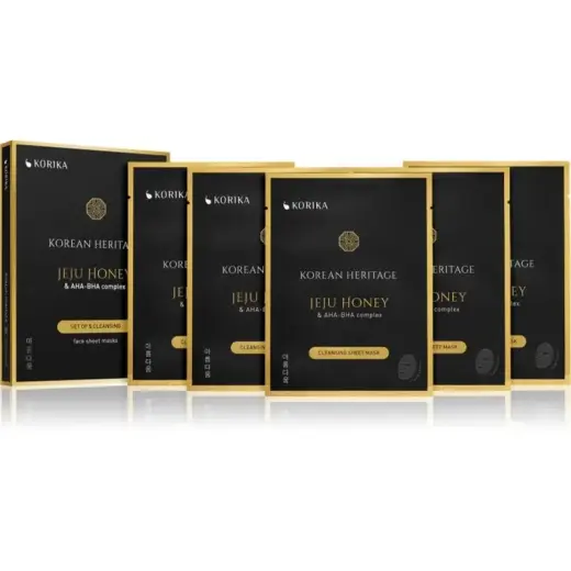 KORIKA Korean Heritage Set of 5 Cleansing Facial Sheet Masks