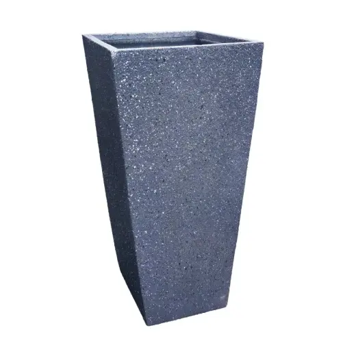Flower pot, fiberglass, 35x35x70cm, dark grey