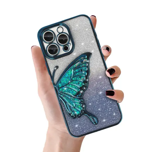 Tel Protect Butterfly Water Case for Iphone 15 Pro Max blue