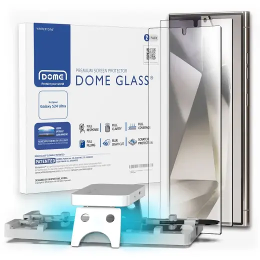 Whitestone Dome Glass karastatud klaas, sobib telefonile Samsung Galaxy S24 Ultra, läbipaistev, 2 tk