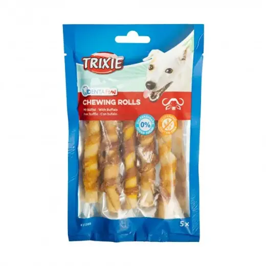 Gardums suņiem : Trixie Denta Fun chewing sticks, buffalo, 12cm, 5gab|70g
