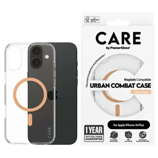 CARE by PanzerGlass Flagship Case iPhone 16 Plus 6,7" brzoskwiniowy|peachy MagSafe 1375