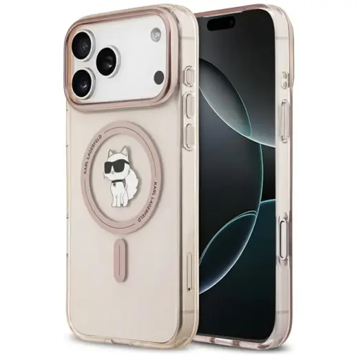 Karl Lagerfeld IML Choupette MagSafe Case for iPhone 17 Pro Max Pink