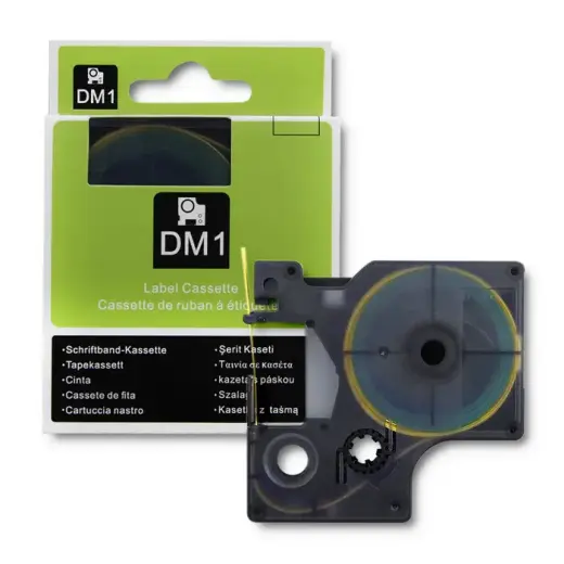 Qoltec Heat shrink tube for DYMO D1/DM1 | 9mm * 1.5m | Yellow | Black overprint