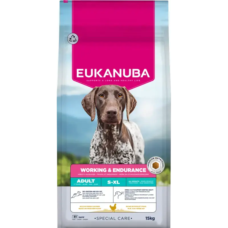 Sausa barība suņiem - Eukanuba Working Endurance, 15 kg