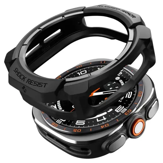 Spigen Rugged Armor išmaniojo laikrodžio dėklas Samsung Galaxy Watch Ultra 2 (47 mm) | juodas