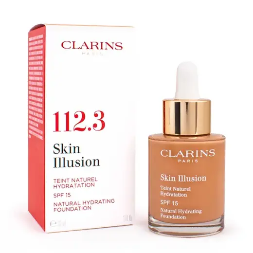 Clarins Skin Illusion Natural Hydrating Foundation Spf15 112.3 Sandalwood 30ml