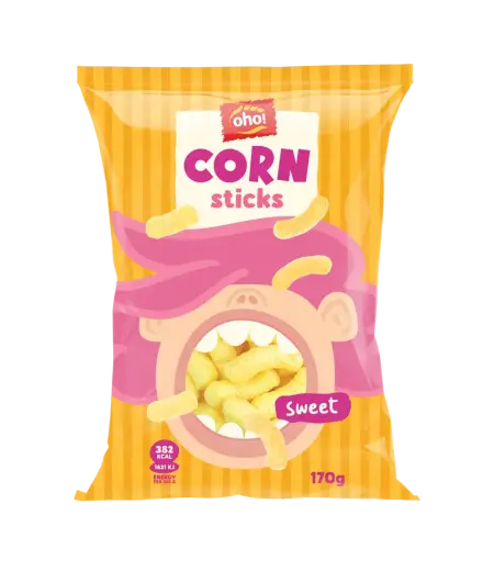 Kukurūzas nūjiņas Oho Ar cukuru 170g