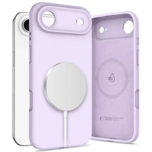 TECH-PROTECT Silicone MagSafe telefoniümbris MagSafe toega Apple iPhone 17 Air jaoks, lilla