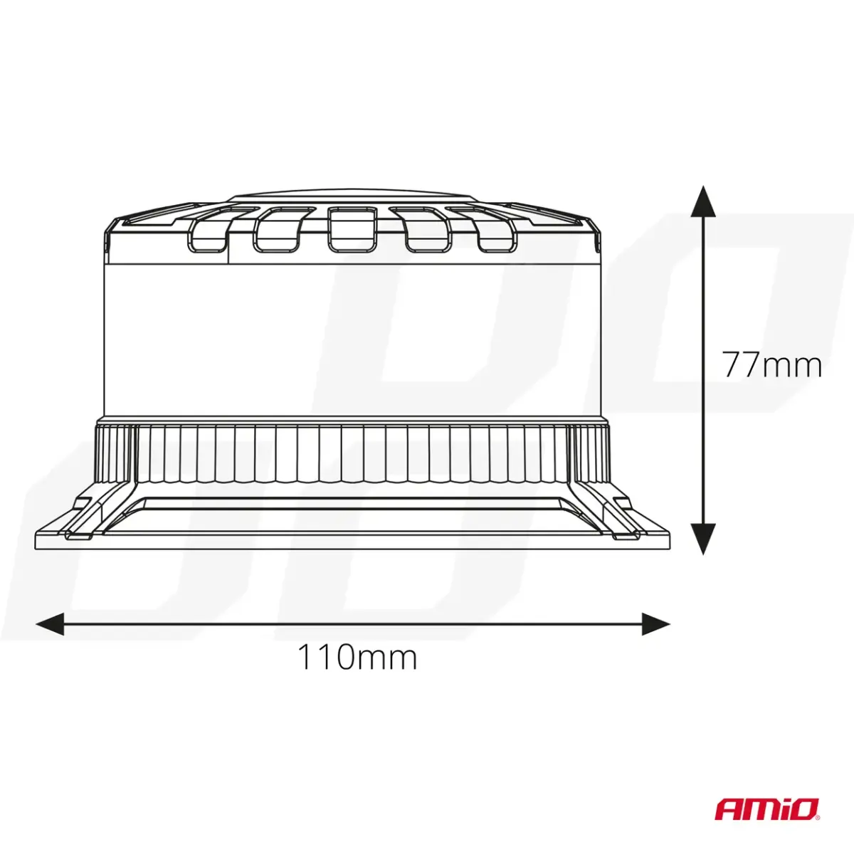 LED Warning Lamp heavy duty W28B 12V 24V AMIO-04106