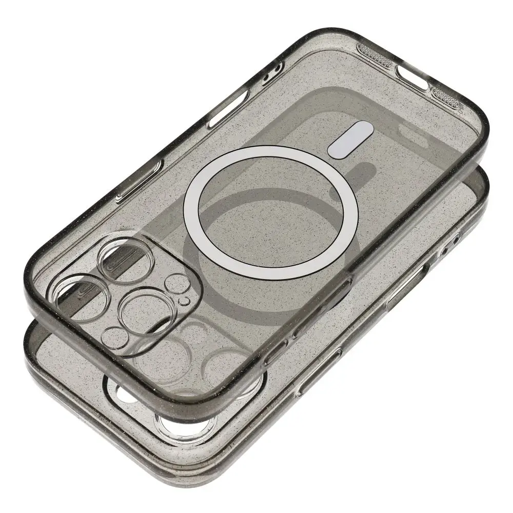 Clear Mag Cover telefono dėklas su MagSafe palaikymu iPhone 14 Pro juodas