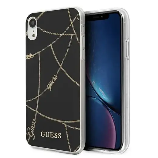 Guess GUHCI61PCUCHBK iPhone Xr czarny|black hardcase Gold Chain Collection
