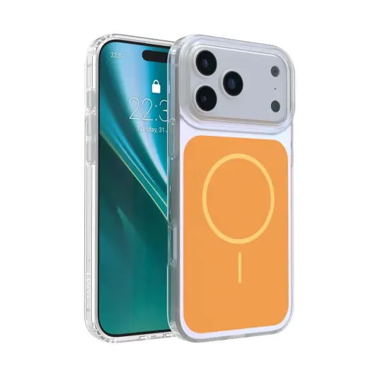 Etteri Hidden Pearl Epoxy Mag telefono dėklas iPhone 17 Pro Max oranžinis