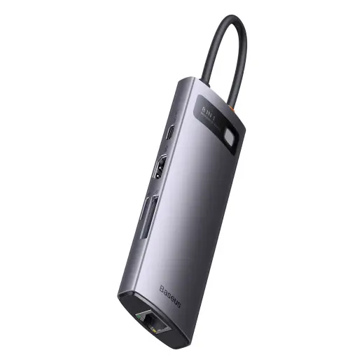 Hub 8w1 Baseus StarJoy Metal Glam Series, USB-C do HDMI + 3 x USB 3.0 + USB-C PD + RJ45 + SD|TF 