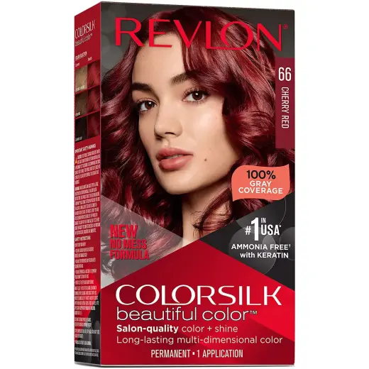 Revlon, Colorsilk, Permanent Hair Dye, 66 Cherry Red, 130 ml