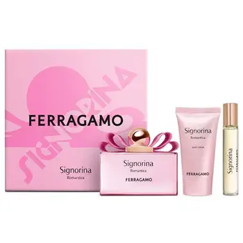 Salvatore Ferragamo Signorina Romantica Dárková sada EDP 100 ml, tělové mléko 50 ml a miniaturka EDP 15 ml 100ml