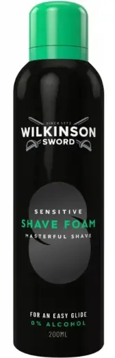 Wilkinson Sword Sensitive Shave Foam 200Ml in Black