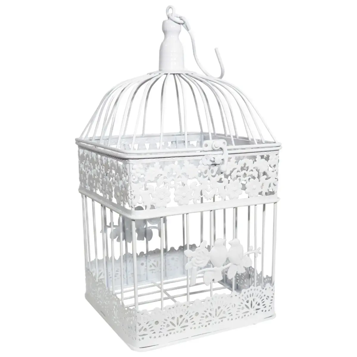Decorative birdcage 18x18x31cm, white