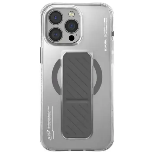 Skinarma case Axon iPhone 16 Pro 6.3" Magnetic Charging + Grip Stand titanium
