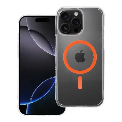 Drop Glue Colorful Ring phone case with stand and MagSafe support for iPhone 16 Pro Max orange