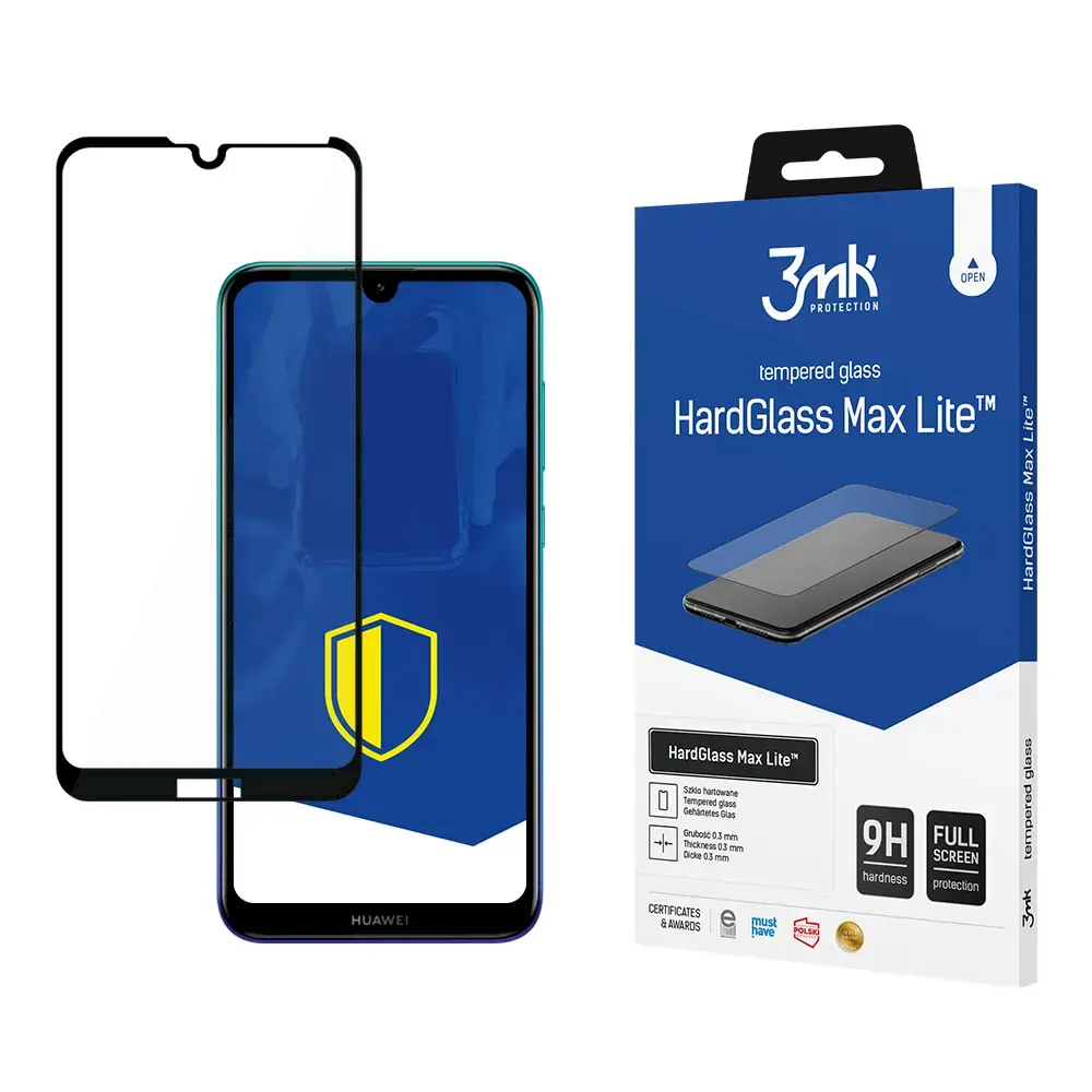 Huawei Y7 2019 Black - 3mk HardGlass Max Lite™ screen protector