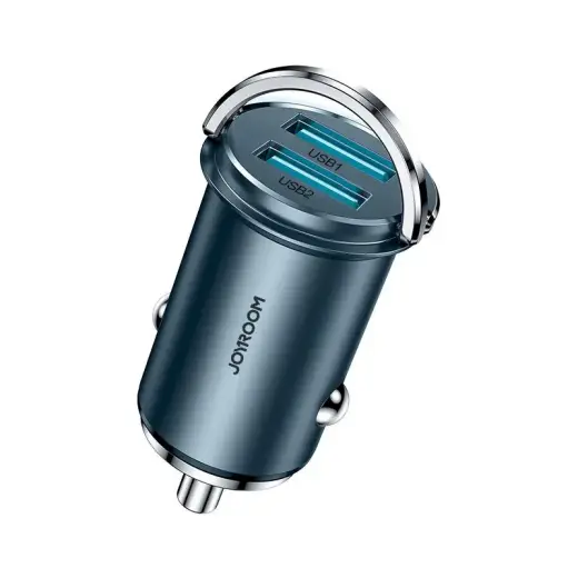 Joyroom mini dual port 2 x USB 45 W 5A smart car charger Quick Charge 3.0 AFC SCP blue (C-A36)
