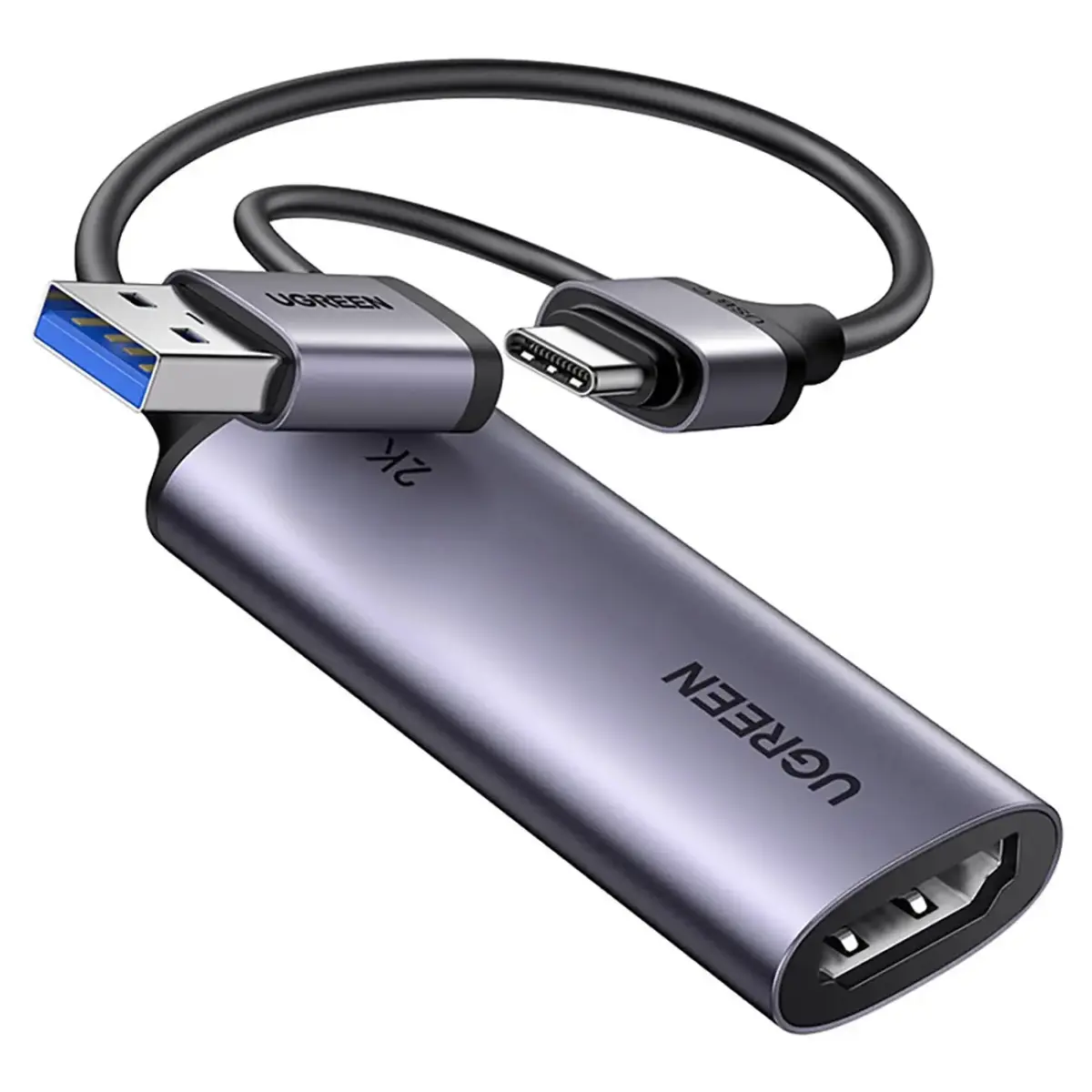 Ugreen 4K USB-A/C 3.0 - HDMI Capture Card - Gray