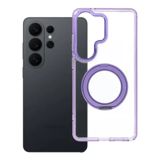 Frame Circle Stand phone case with stand and MagSafe support for Samsung Galaxy S26 Ultra (S948) purple