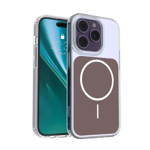 Etteri Hidden Pearl Epoxy Mag telefono dėklas iPhone 14 Pro rudas