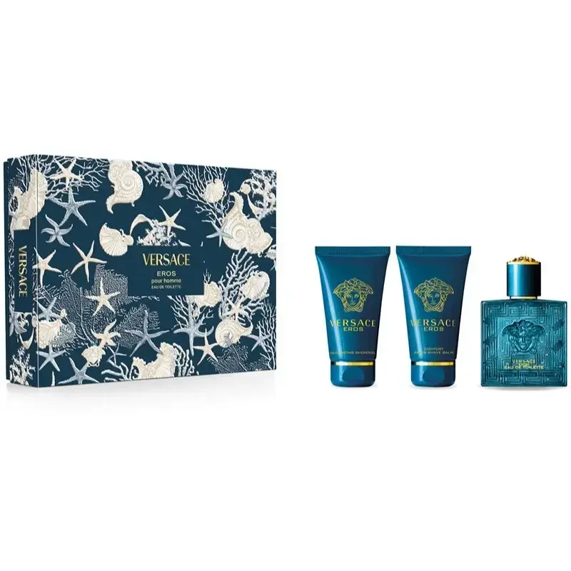 Versace Eros Gift Set 50ml EDT + 50ml Aftershave Balm + 50ml Shower Gel