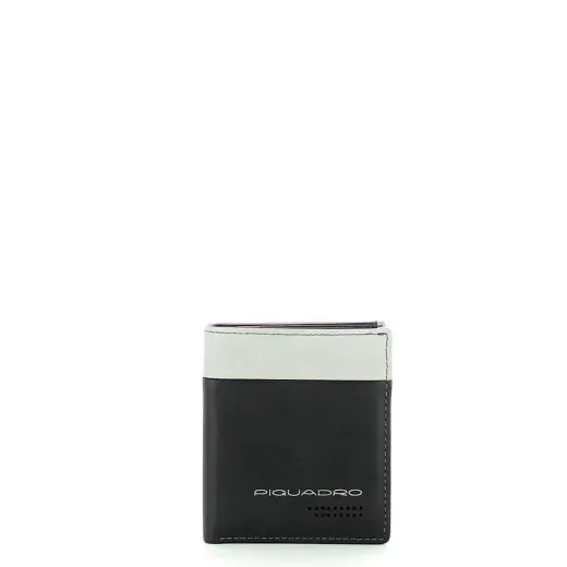 Piquadro, Piquadro, Leather Wallet, For Back And Credit Cards, Black, Gray, For Men