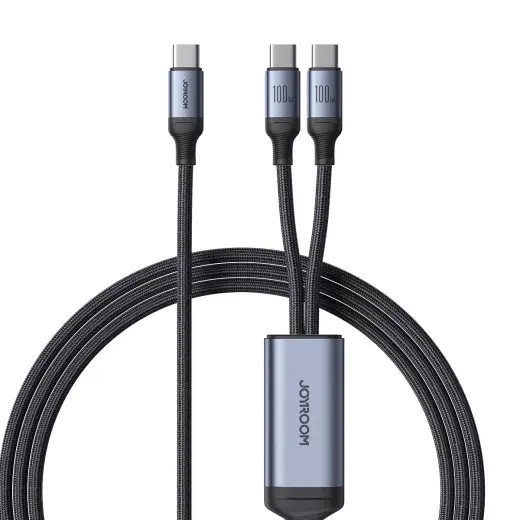 Joyroom Speedy Series SA21-1T2 datu pārraides un uzlādes vads | USB-C uz USB-C | 100W | 1.5m | melns