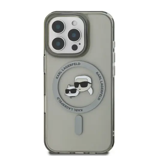 Karl Lagerfeld case for iPhone 16 Pro Max 6,9" KLHMP16XHLSKCK black Hard IML Metal Karl&Choupette Head MagSafe