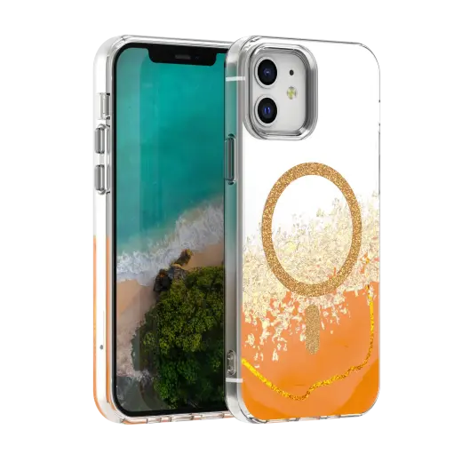 Epoxy Mag telefono dėklas su MagSafe palaikymu iPhone 12 | iPhone 12 Pro oranžinis