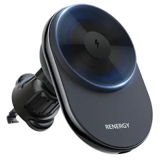 Araree Renergy AM15V magnetiline auto telefonihoidik ventilatsiooniavale juhtmevaba laadimisega MagSafe ühilduv must