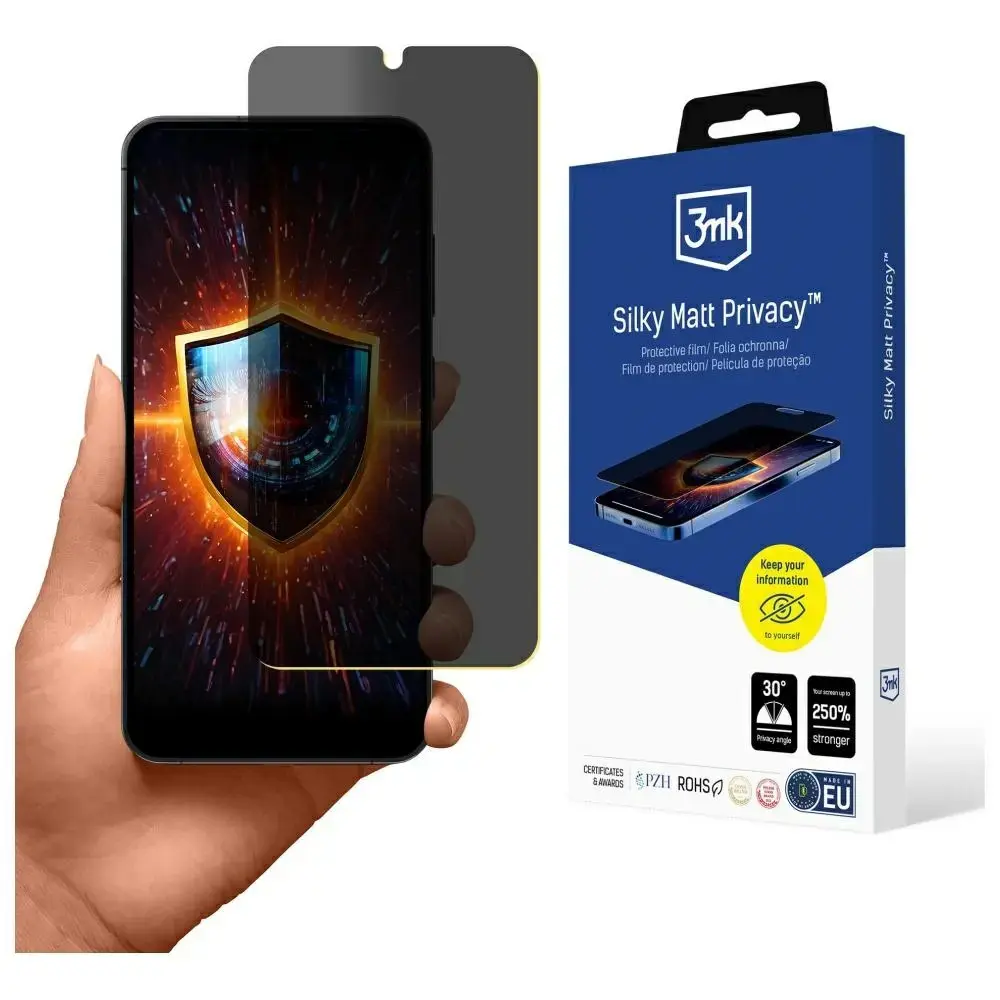 3MK Silky Matt Privacy aizsargplēve telefona ekrānam Samsung Galaxy S25 (S931) (privātuma efekts)
