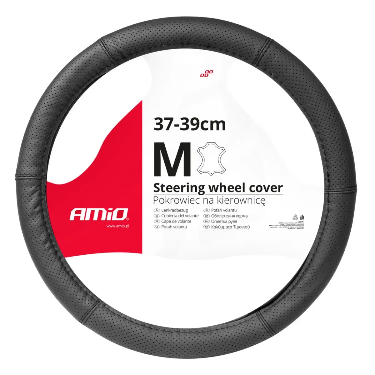 Steering wheel cover Leather Series SWC-50-M (37-39cm)